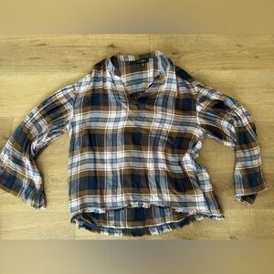 Jessica Simpson Plaid Women's Top - Blue and White